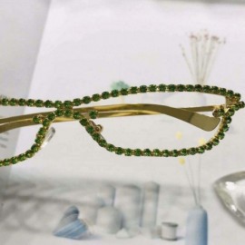 Rimless Diamond Sunglasses Vintage Rimless Eyeglasses - Green&gold - CD198G6D38Z $13.64