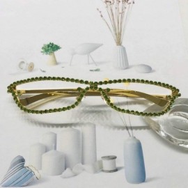 Rimless Diamond Sunglasses Vintage Rimless Eyeglasses - Green&gold - CD198G6D38Z $13.64