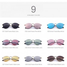 Aviator DESIGN Men/Women Classic Retro Oval Sunglasses 100% UV Protection C01 Black - C03 Blue - CV18XII8IRR $14.65