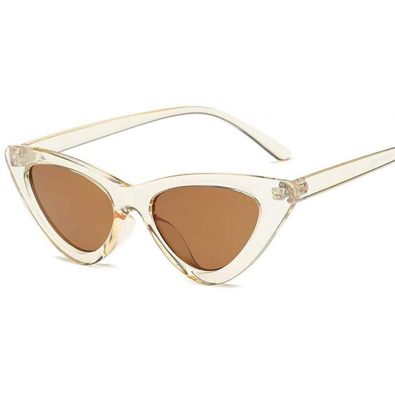 Cat Eye Sunglasses Women Plastic vintage retro triangular cat eye glasses Outdoor - C8 - C318WZSEC8X $24.22