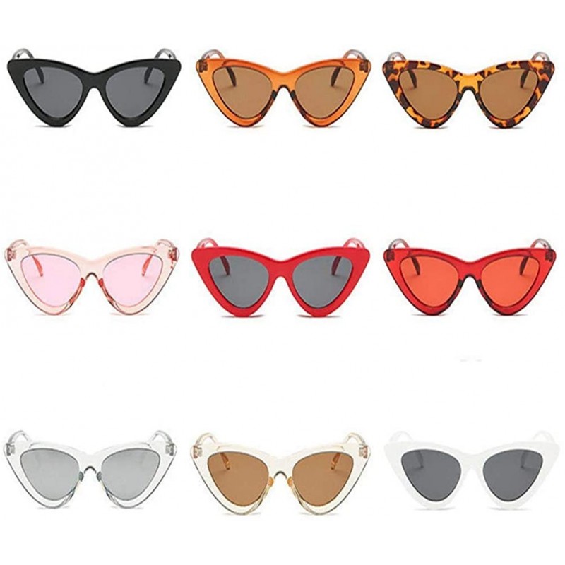 Sunglasses Women Plastic vintage retro triangular cat eye glasses ...