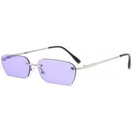 Square Personality Sunglasses Small Frame Hip Hop Men and Women Color Marine Lens Sun Glasses - Pl - C118Y3Z7YEA $11.49