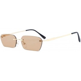 Square Personality Sunglasses Small Frame Hip Hop Men and Women Color Marine Lens Sun Glasses - Pl - C118Y3Z7YEA $11.49