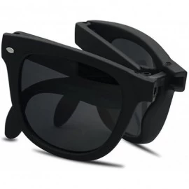 Wayfarer Colorful Classic 80's Vintage Colored Pantone & Mirrored Lens Sunglasses - Matte Black (Folding) - CA189OK7CWG $14.98