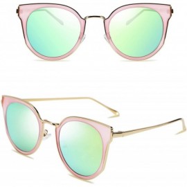 Cat Eye Fashion Cateye Sunglasses Women Cat eye Ladies Sun glasses UV400 Metal Frame B2256 - Pink Mirror - CM18STCN5U5 $10.66