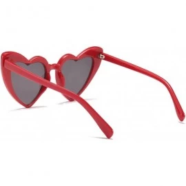 Rimless Vintage Heart Shaped Sunglasses Women Stylish Love Eyeglasses B2421 - Red - CY18CMLZNRT $8.36
