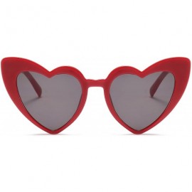 Rimless Vintage Heart Shaped Sunglasses Women Stylish Love Eyeglasses B2421 - Red - CY18CMLZNRT $8.36