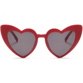 Rimless Vintage Heart Shaped Sunglasses Women Stylish Love Eyeglasses B2421 - Red - CY18CMLZNRT $8.36
