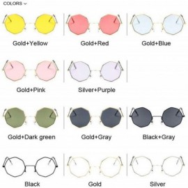 Rimless Fashion Unisex Polygon Sunglasses Women Classic Sea Gradient Shades Sun Glasses Small Square Alloy Mirror - C2198A3U3...