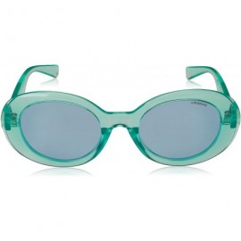 Oval Women's Pld6052/S Oval Sunglasses - Turquoise - CN18ELRLZ2D $56.64