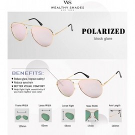 Sport WealthyShades- Aviator sunglasses Mirrored flat lens - Oversized- Polarized For Women and Men UV400 - CJ1807Z3K8D $11.49