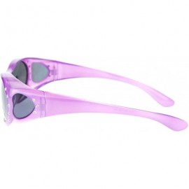 Oval Womens Rhinestone Polarized Oval Lens Fit Over Sunglasses - Purple - CP11QLSEDKF $9.70