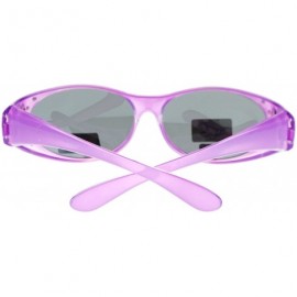 Oval Womens Rhinestone Polarized Oval Lens Fit Over Sunglasses - Purple - CP11QLSEDKF $9.70