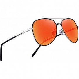 Wrap Military Polarized Sunglasses protection - Red Mirror - CZ18WZ3ERSM $18.07