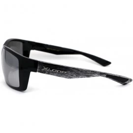 Sport Xloop Mens Warp Sport Brush Metal Print Arm Rectangle Sunglasses - Silver Mirror - CV1966UGQ57 $12.43