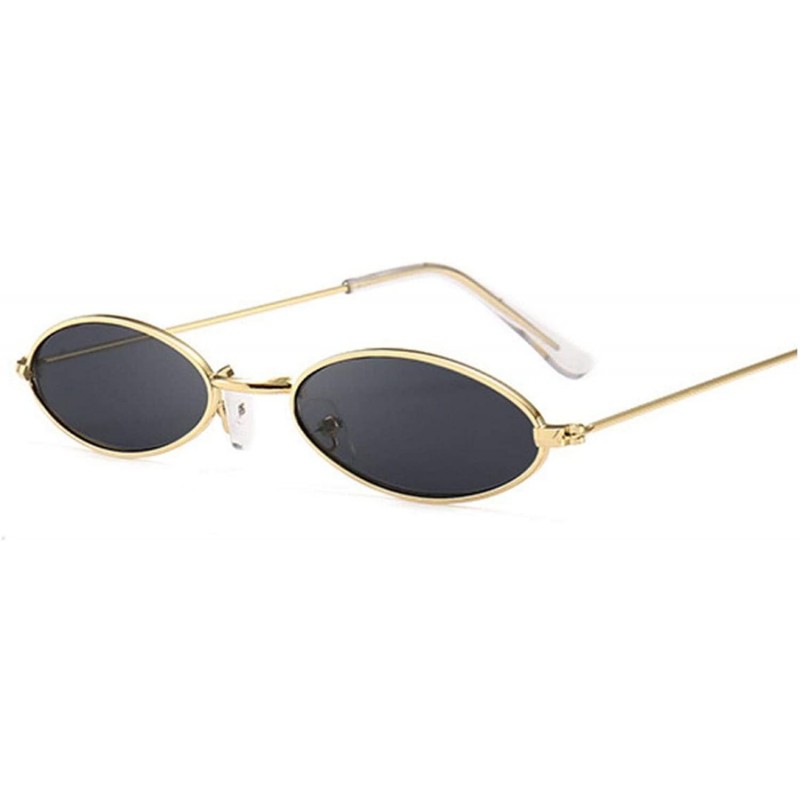 Rimless Fashion Women Sunglasses Famous Oval Sun Glasses Female Metal Round Rays Frames Small Cheap Eyewear - Goldgray - CL19...