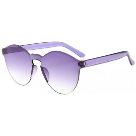 Round Unisex Fashion Candy Colors Round Outdoor Sunglasses Sunglasses - Light Gray - CR190L9AXZH $18.73