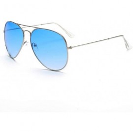 Goggle Sunglasses colorful two-color Sunglasses dazzling ocean film sunglasses sunglasses - Silver Frame Blue Slice - C718AA2...