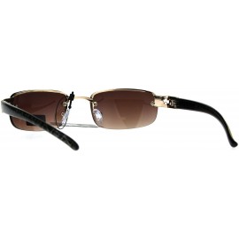 Rectangular Womens Sunglasses Rimless Fashion Rectangular Designer Style UV 400 - Gold Brown - CY189KT8RIU $12.98