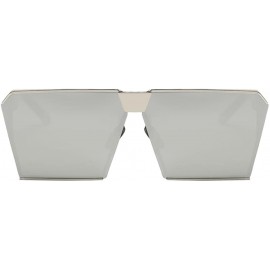 Square Womens Mens Oversized Large Big Sunglasses Square Flat Retro - Light Gray - C718AH2T2KT $10.15