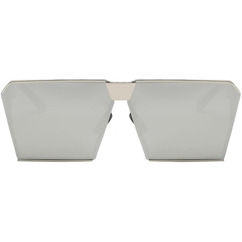 Square Womens Mens Oversized Large Big Sunglasses Square Flat Retro - Light Gray - C718AH2T2KT $10.15