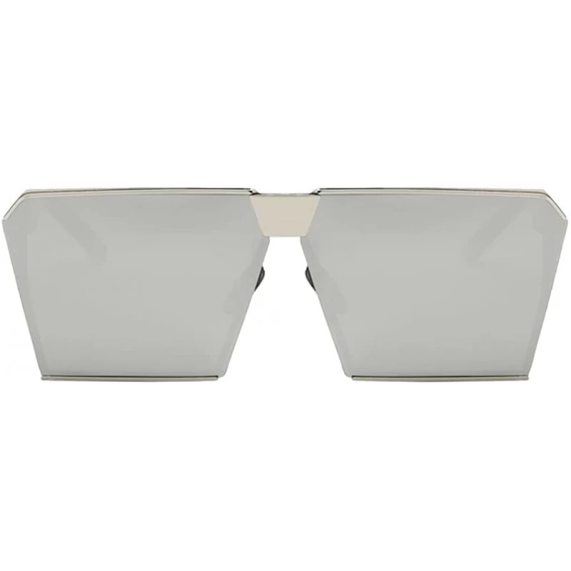 Square Womens Mens Oversized Large Big Sunglasses Square Flat Retro - Light Gray - C718AH2T2KT $10.15