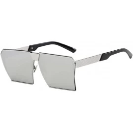 Square Womens Mens Oversized Large Big Sunglasses Square Flat Retro - Light Gray - C718AH2T2KT $10.15