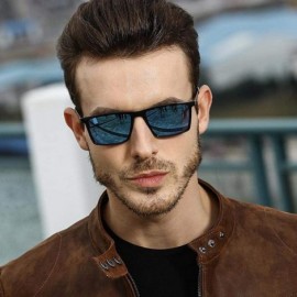 Goggle Polarized Sports Driving Sunglasses For Men-Square Anti-glare Shade Glasses - C - C8190ECQIXA $32.84