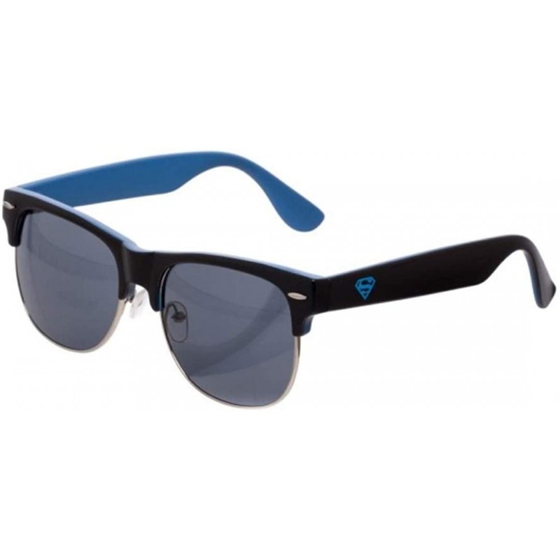 Square DC Comics Superman Logo Half Rim Square Sunglasses w/Pouch - CN186694DD8 $13.46