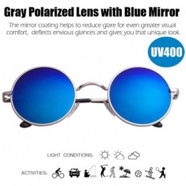 Wrap Vintage Round Sunglasses John Lennon Style Steampunk with Polarized Lenses for Retro Women and Men - C111LMWYDMD $14.55