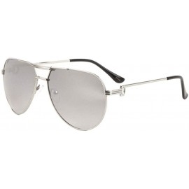 Aviator Round Lens Three Line Top Bar Sectioned Temple Aviator Sunglasses - Grey - CE197S854I8 $12.47