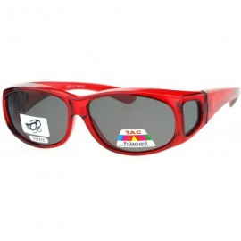 Oval Polarized Lens Fit Over Glass Sunglasses Smaller Size Oval Rectangular - Red - CD189TLKT83 $11.66