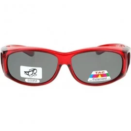 Oval Polarized Lens Fit Over Glass Sunglasses Smaller Size Oval Rectangular - Red - CD189TLKT83 $11.66