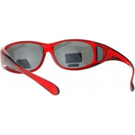 Oval Polarized Lens Fit Over Glass Sunglasses Smaller Size Oval Rectangular - Red - CD189TLKT83 $11.66