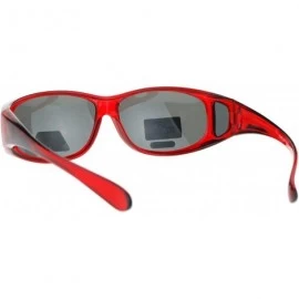 Oval Polarized Lens Fit Over Glass Sunglasses Smaller Size Oval Rectangular - Red - CD189TLKT83 $11.66