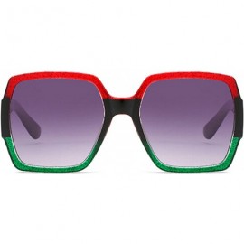 Oval Classic Retro Designer Style Sunglasses for Men PC Resin UV400 Sunglasses - Black Red Green - CZ18SZTUL44 $13.04