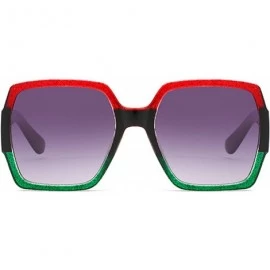 Oval Classic Retro Designer Style Sunglasses for Men PC Resin UV400 Sunglasses - Black Red Green - CZ18SZTUL44 $13.04