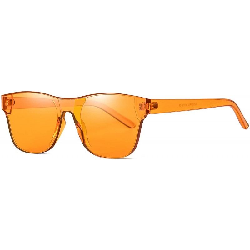 Oversized Oversized Square Candy Colors Glasses Rimless Frame Unisex Sunglasses Elton John - Small Orange - C218E0IL5WY $12.55