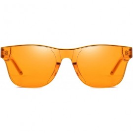 Oversized Oversized Square Candy Colors Glasses Rimless Frame Unisex Sunglasses Elton John - Small Orange - C218E0IL5WY $12.55