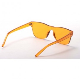 Oversized Oversized Square Candy Colors Glasses Rimless Frame Unisex Sunglasses Elton John - Small Orange - C218E0IL5WY $12.55