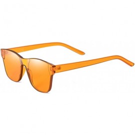 Oversized Oversized Square Candy Colors Glasses Rimless Frame Unisex Sunglasses Elton John - Small Orange - C218E0IL5WY $12.55