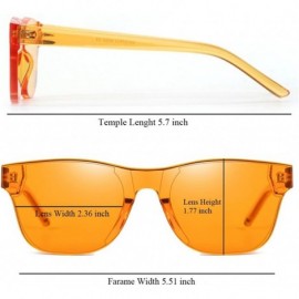 Oversized Oversized Square Candy Colors Glasses Rimless Frame Unisex Sunglasses Elton John - Small Orange - C218E0IL5WY $12.55