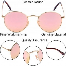 Square Classic Crystal Glass Lens Retro Square/Aviator/Round Metal Frame Sunglasses for Men Women-100% UV400 Protection - CV1...