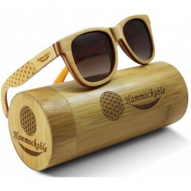 Square Handmade Maple Wood Sunglasses - Polarized UV400 Lenses in a Wooden Wayfarer that Floats! - CF12NU28JO0 $46.30