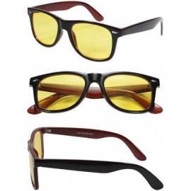 Square Anti Glare Yellow Lens anti blue light glassesWomen Men Glasses computer square Glasses - Black and Red - C918SMTIH8O ...