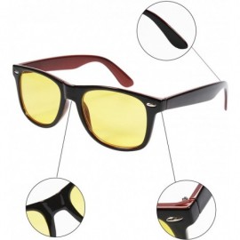 Square Anti Glare Yellow Lens anti blue light glassesWomen Men Glasses computer square Glasses - Black and Red - C918SMTIH8O ...