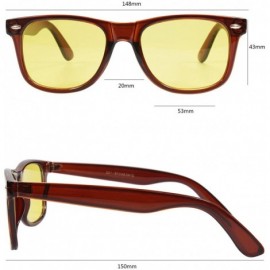 Square Anti Glare Yellow Lens anti blue light glassesWomen Men Glasses computer square Glasses - Black and Red - C918SMTIH8O ...