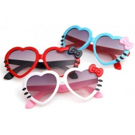 Aviator 2019 Fashion Summer Cartoon Cute Heart Bow Cat Sunglasses Glasses Pink - White - CS18YR698TL $7.08