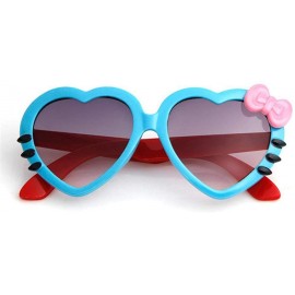 Aviator 2019 Fashion Summer Cartoon Cute Heart Bow Cat Sunglasses Glasses Pink - White - CS18YR698TL $7.08