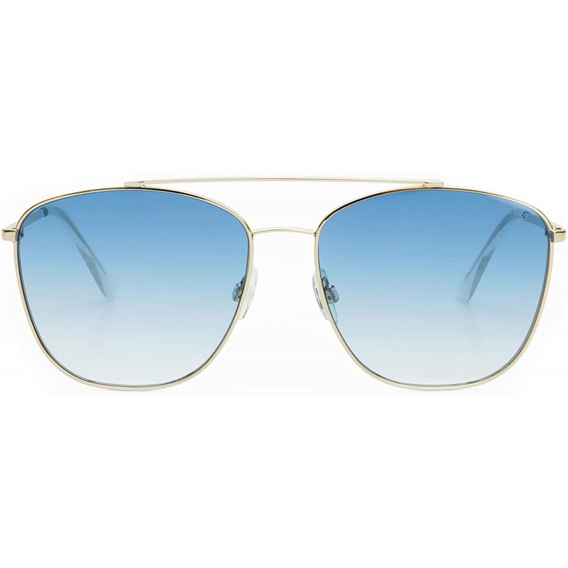 Aviator Remy Large Mens Womens Designer Fashion Aviator Sunglasses - Gold / Blue - CI18NISM2HS $32.90